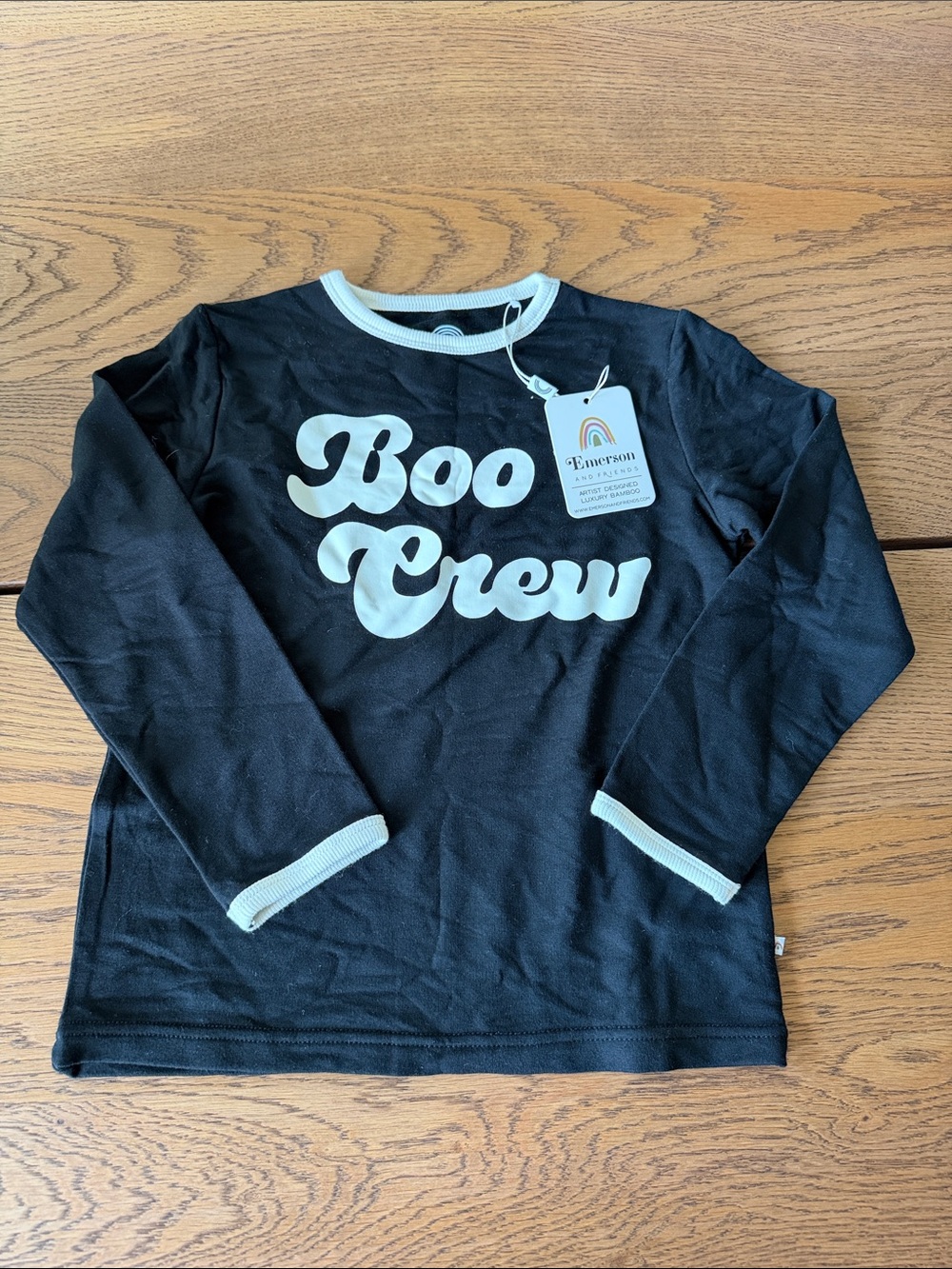 Emerson Kids' Black 'Boo Crew' Long-Sleeve Tee